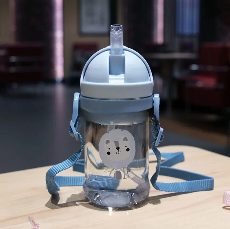 Gourde Bébé avec Paille - Bouteille d’apprentissage à poignée - Motifs animaux