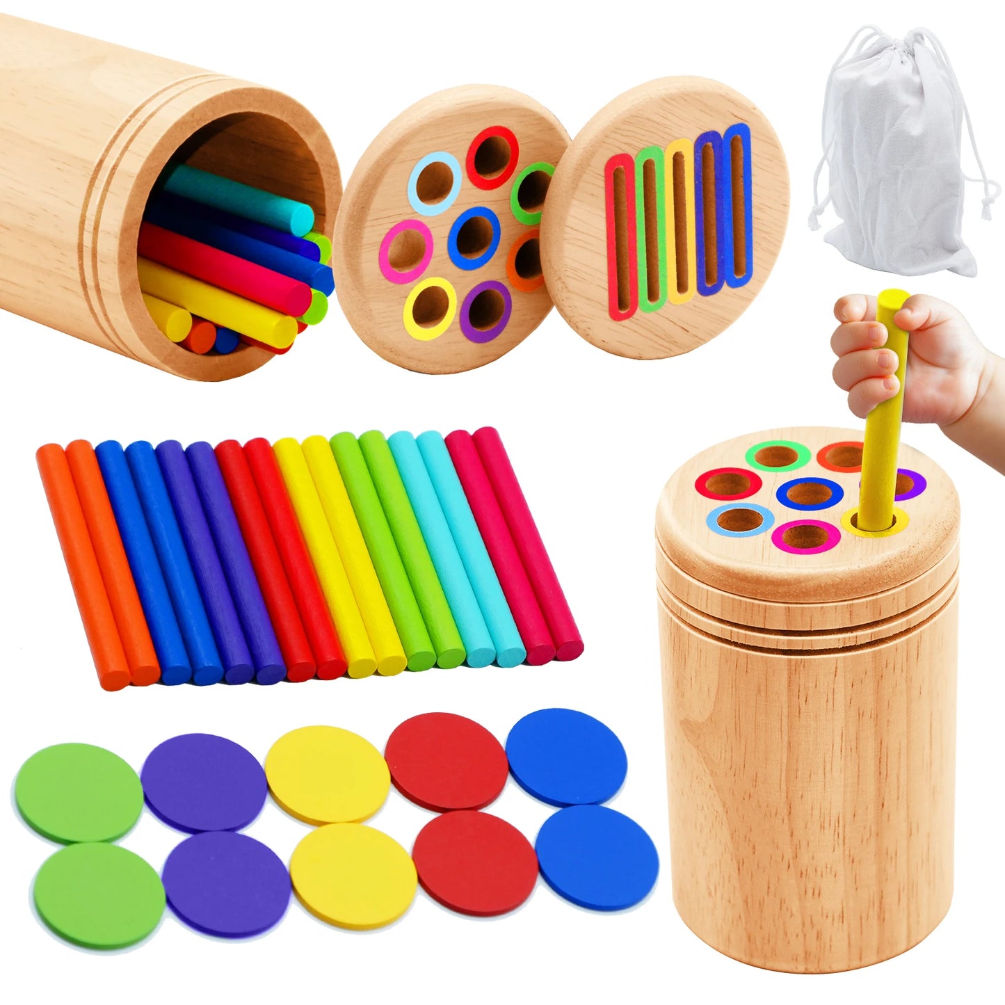 Jeu de tri en bois Montessori - Formes & Couleurs