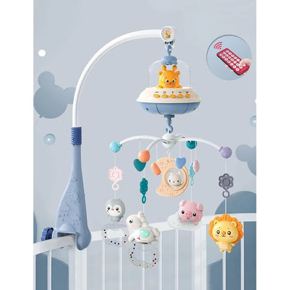Mobile Musical Bébé avec Lumière & Projection - Télécommande incluse - Bleu ou Rose
