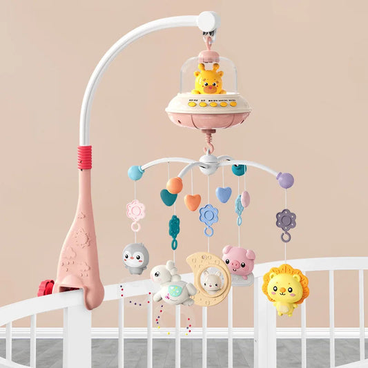 Mobile Musical Bébé avec Lumière & Projection - Télécommande incluse - Bleu ou Rose