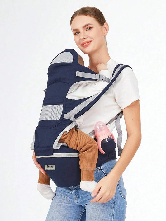 Porte-Bébé Ergonomique avec Siège Hanche - Confort & Liberté de Mouvement - Bleu Marine
